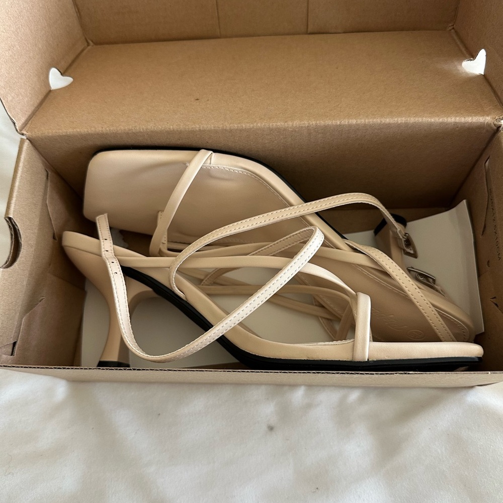 Elegant Cream Strappy Heels